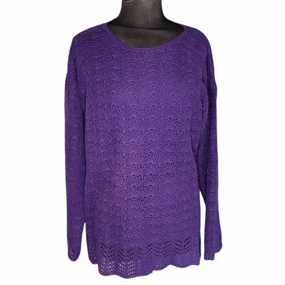 Crochet style purple sweater
